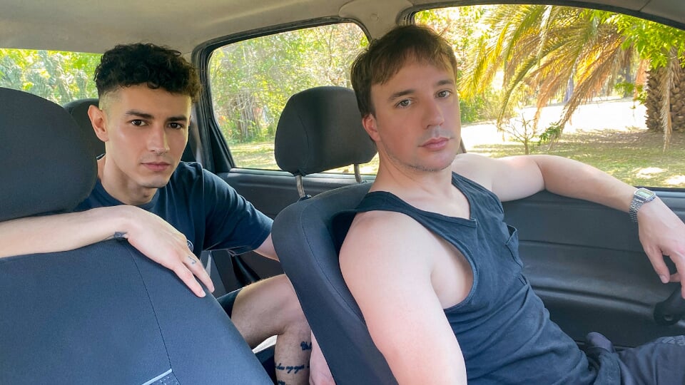 two handsome latino twink cuties have a public fuck in the cruising park - my gay taxi driver poster