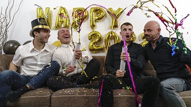 twink trade - muddy teen homies celebrate the new year with sultry pulverizing by their step-fathers poster