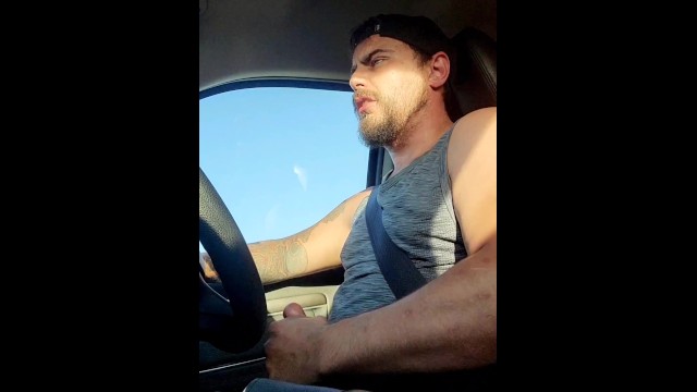 country guy wanks off while driving poster