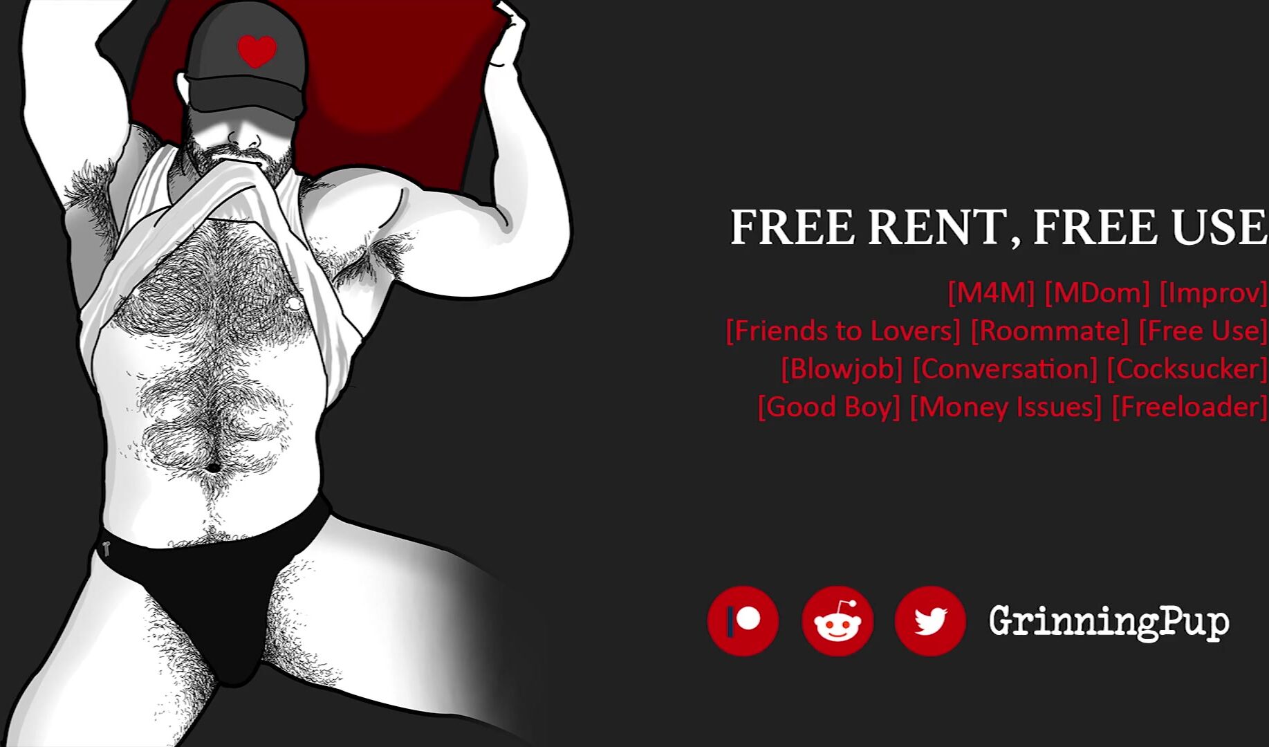 [audio] roomie coaxes you to be free-for-all use for rent poster